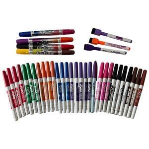 Expo Low Odor Dry Erase Marker Lot Pack Fine Tip Whiteboard Markers Erasers B20Q